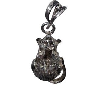 Solid Sterling Silver Rat Mouse Varmint Full Body Vintage Pendant Chinese Zodiac